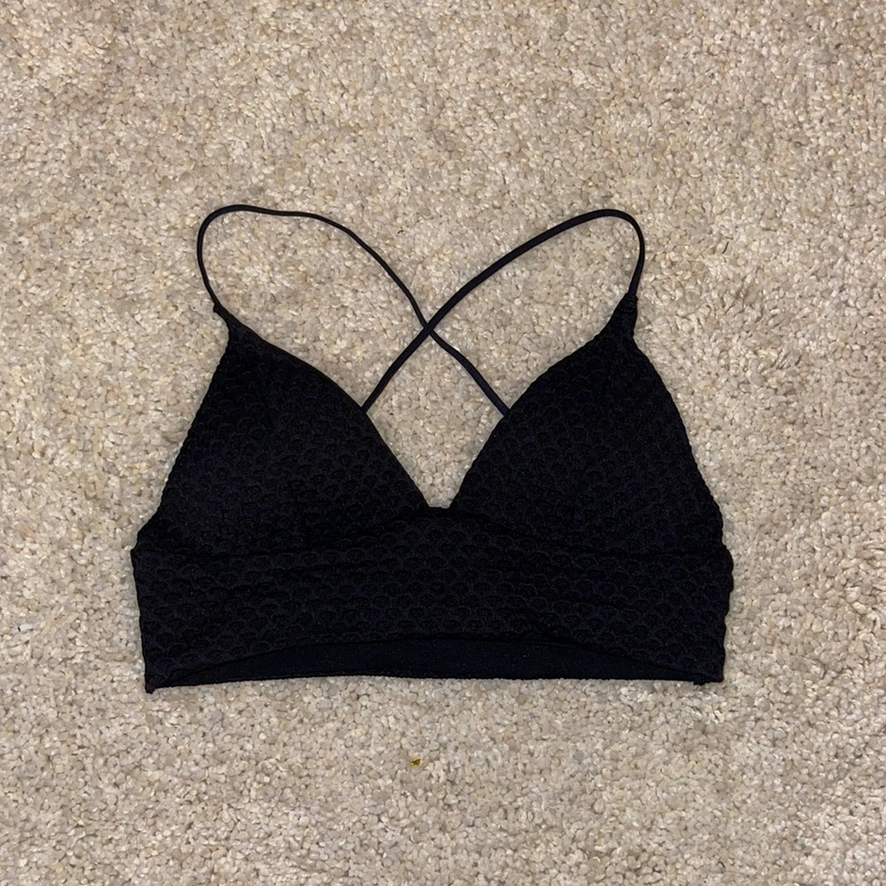 Textured Black Bikini Top